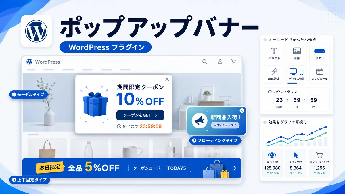 WordPressの「今だけ」を逃さない|ノーコードのポップアップバナーで資料請求・お問い合わせのCVを上げる