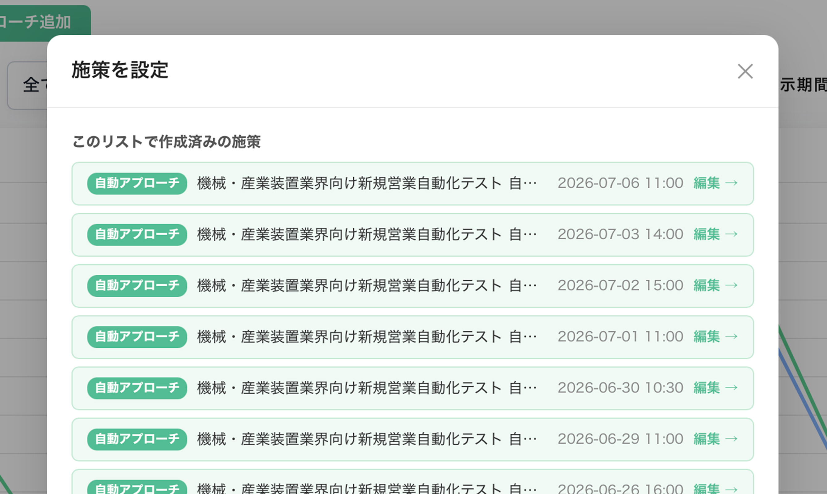 画面の構成 施策を設定