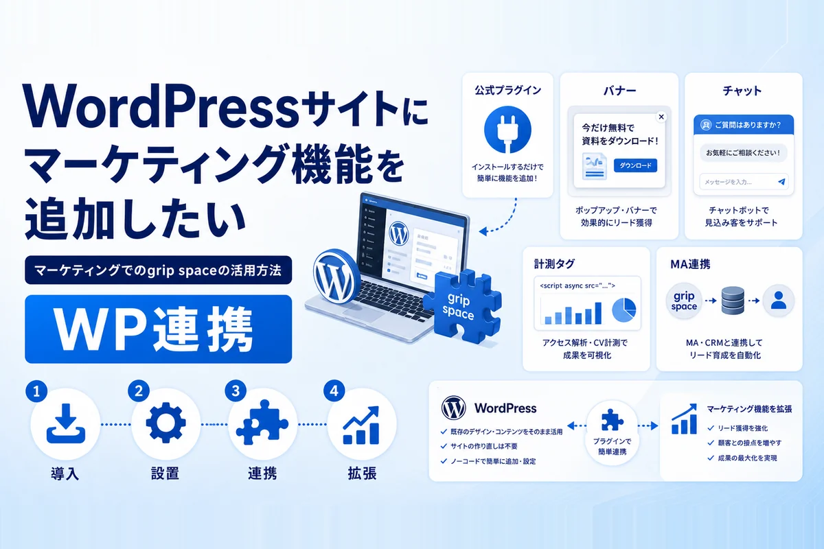 WordPressサイトにマーケ機能を追加したい