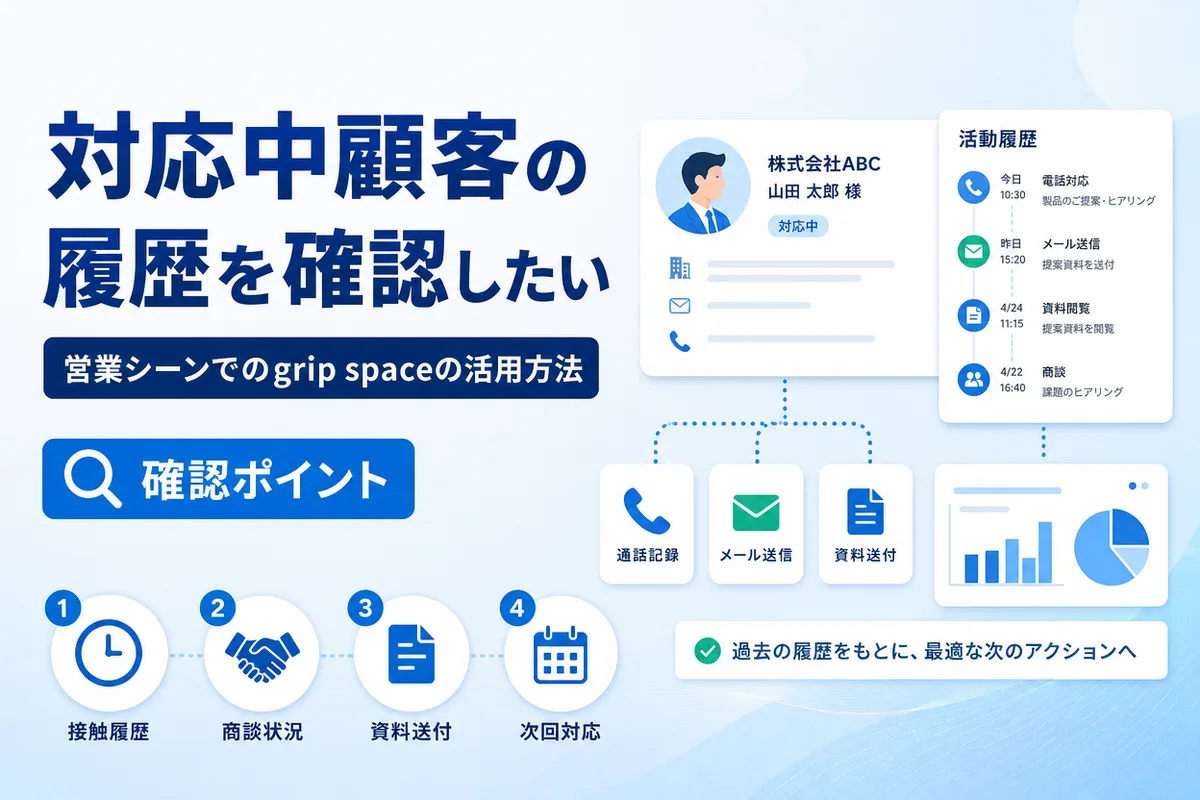 対応中顧客の履歴を確認したい